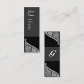 Carte De Visite Mini MONOGRAMME 3 gris foncé (Devant / Derrière)