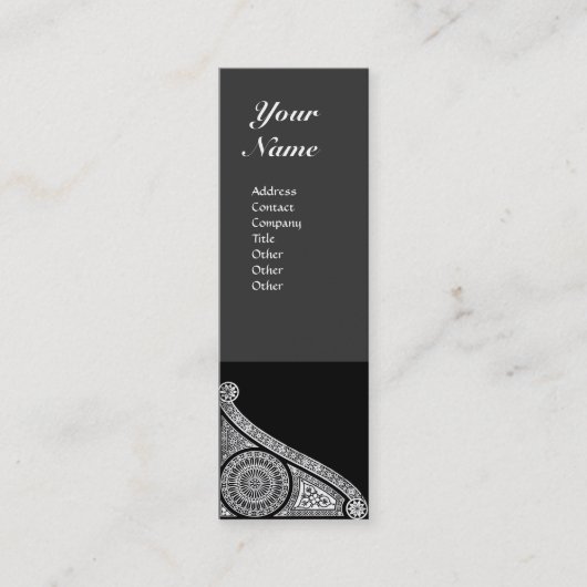 Carte De Visite Mini MONOGRAMME 3 gris foncé (Devant)