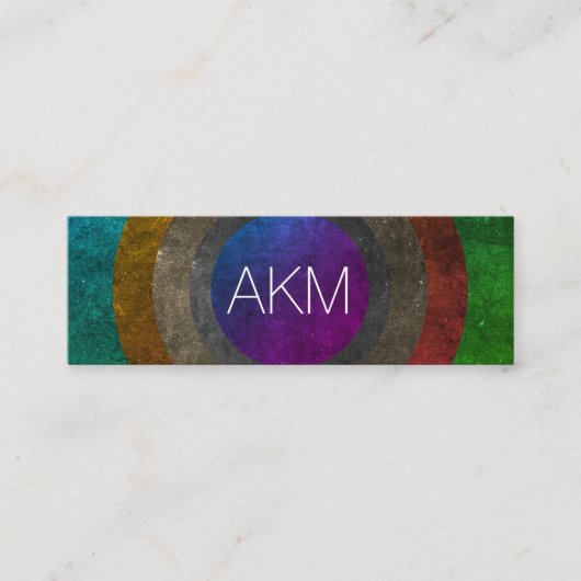 Carte De Visite Mini Monogramme avec des nuances de couleur texturées (Devant)