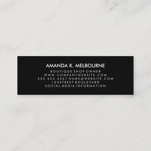 Carte De Visite Mini Monogramme avec éléments d'éclairage (Dos)