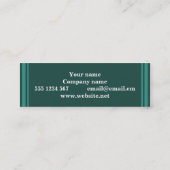 Carte De Visite Mini Monogramme bandes turquoises (Dos)