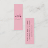 Carte De Visite Mini Monogramme classique rose avec texte en arc (Devant / Derrière)