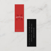 Carte De Visite Mini Monogramme classique rouge avec texte arc (Devant / Derrière)