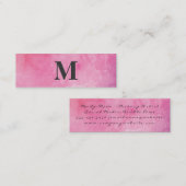 Carte De Visite Mini Monogramme couleur d'eau rose (Devant / Derrière)
