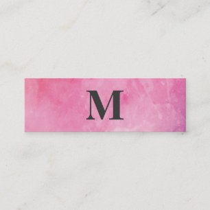 Carte De Visite Mini Monogramme couleur d'eau rose