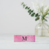 Carte De Visite Mini Monogramme couleur d'eau rose (Debout devant)