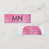 Carte De Visite Mini Monogramme couleur eau rose (Devant / Derrière)