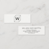 Carte De Visite Mini Monogramme Cube / entreprise (Devant / Derrière)