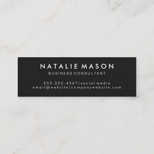 Carte De Visite Mini Monogramme d'aquarelle Sepia (Dos)