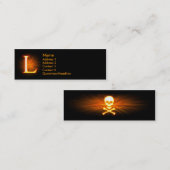 Carte De Visite Mini Monogramme de bloc d'incendie - L (Devant / Derrière)