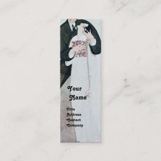 CARTE DE VISITE MINI MONOGRAMME DE MARIAGE ROMANTIQUE ET DE GROUPE (Devant)