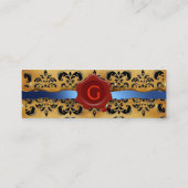Carte De Visite Mini MONOGRAMME DE PARCHEMENT DE SCEAU CIRE bleu (Dos)
