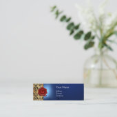 Carte De Visite Mini MONOGRAMME DE PARCHEMENT DE SCEAU CIRE bleu (Debout devant)