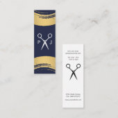 Carte De Visite Mini Monogramme de salon moderne / Gold brossé / Stylis (Devant / Derrière)