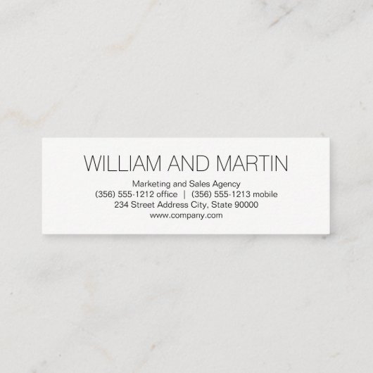 Carte De Visite Mini Monogramme de script / entreprise (Dos)