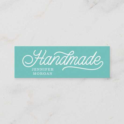 Carte De Visite Mini Monogramme de script Whimsical artisanal (Devant)