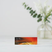 Carte De Visite Mini MONOGRAMME DE SOURIS Vibrant noir rouge orange (Debout devant)