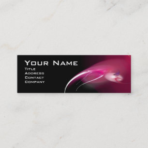 Carte De Visite Mini MONOGRAMME D'OISEAU LUMIÈRE Vibrant noir rouge
