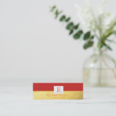 Carte De Visite Mini Monogramme doré Moderne Élégant Professionnel (Debout devant)