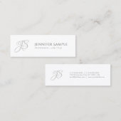 Carte De Visite Mini Monogramme élégant moderne Modèle simple tendance (Devant / Derrière)