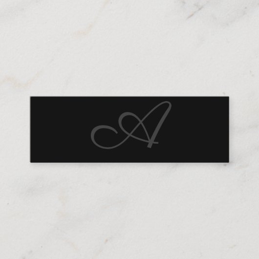 Carte De Visite Mini Monogramme élégant / Noir (Exécutif) (Devant)