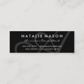 Carte De Visite Mini Monogramme élégant / Noir (Exécutif) (Dos)