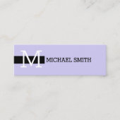 Carte De Visite Mini Monogramme élégant savon moderne et noir (Devant)