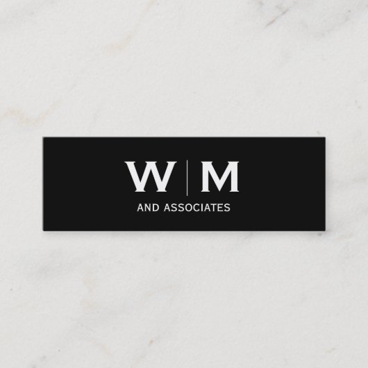 Carte De Visite Mini Monogramme | Exécutif (Devant)