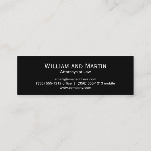 Carte De Visite Mini Monogramme | Exécutif (Dos)