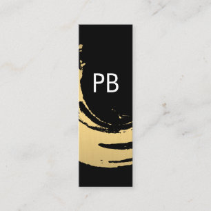 Carte De Visite Mini Monogramme Faux Gold brossé