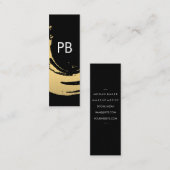 Carte De Visite Mini Monogramme Faux Gold brossé (Devant / Derrière)