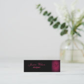 Carte De Visite Mini monogramme floral doux et raffiné (Debout devant)