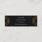 Carte De Visite Mini Monogramme Géométrique Or Carrés Faux Cuir (Dos)