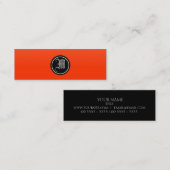 Carte De Visite Mini Monogramme gothique de rouge orange (Devant / Derrière)
