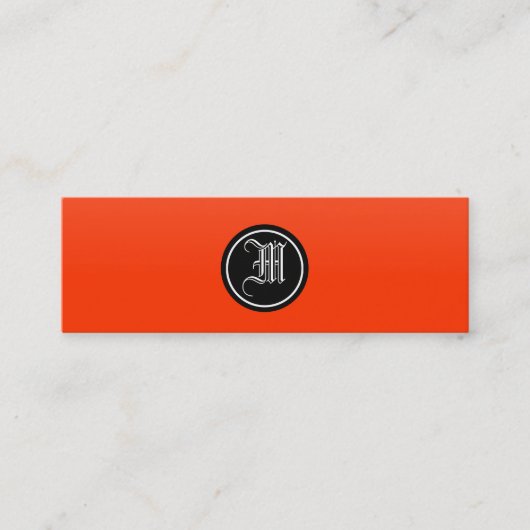 Carte De Visite Mini Monogramme gothique de rouge orange (Devant)