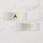 Carte De Visite Mini Monogramme Lux métallique moderne (Devant / Derrière)