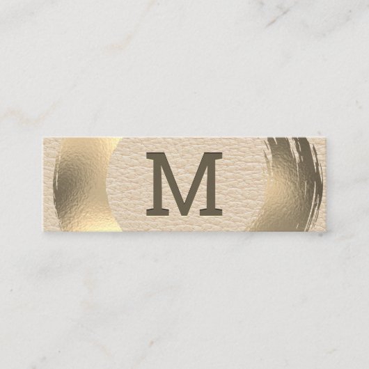 Carte De Visite Mini Monogramme Luxe | Or brossé (Devant)