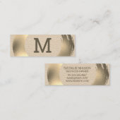 Carte De Visite Mini Monogramme Luxe | Or brossé (Devant / Derrière)