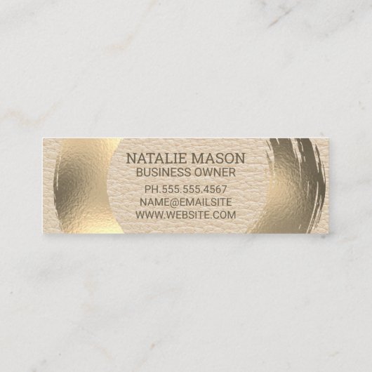 Carte De Visite Mini Monogramme Luxe | Or brossé (Dos)