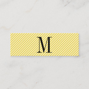 Carte De Visite Mini Monogramme minimaliste moderne avec bandes