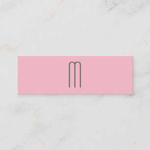 Carte De Visite Mini Monogramme minimaliste moderne gris rose