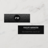 Carte De Visite Mini Monogramme moderne avec Confetti élégant (Devant / Derrière)