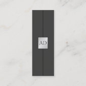 Carte De Visite Mini Monogramme moderne élégant Faux Silver Consultant (Devant)