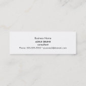 Carte De Visite Mini Monogramme moderne élégant Faux Silver Consultant (Dos)