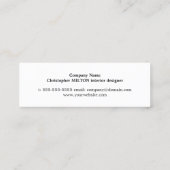 Carte De Visite Mini Monogramme moderne en bois gras Designer intérieur (Dos)