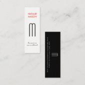 Carte De Visite Mini Monogramme moderne lisse et mince 2 (Devant / Derrière)