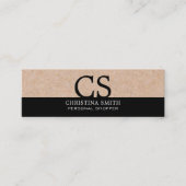 Carte De Visite Mini Monogramme moderne Monogramme Kraft-Imprimer Bed & (Devant)