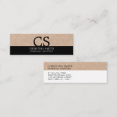 Carte De Visite Mini Monogramme moderne Monogramme Kraft-Imprimer Bed & (Devant / Derrière)