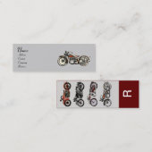 Carte De Visite Mini MONOGRAMME MOTOCYCLES vintages (Devant / Derrière)