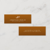 Carte De Visite Mini Monogramme professionnel Nettoyer la plaine Élégan (Devant / Derrière)